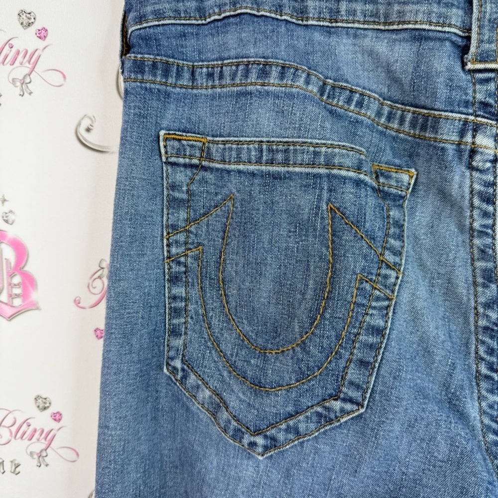 True Religion jeans pants Ricky relaxed straight Blue bottoms Jeans logos - Picture 8 of 16